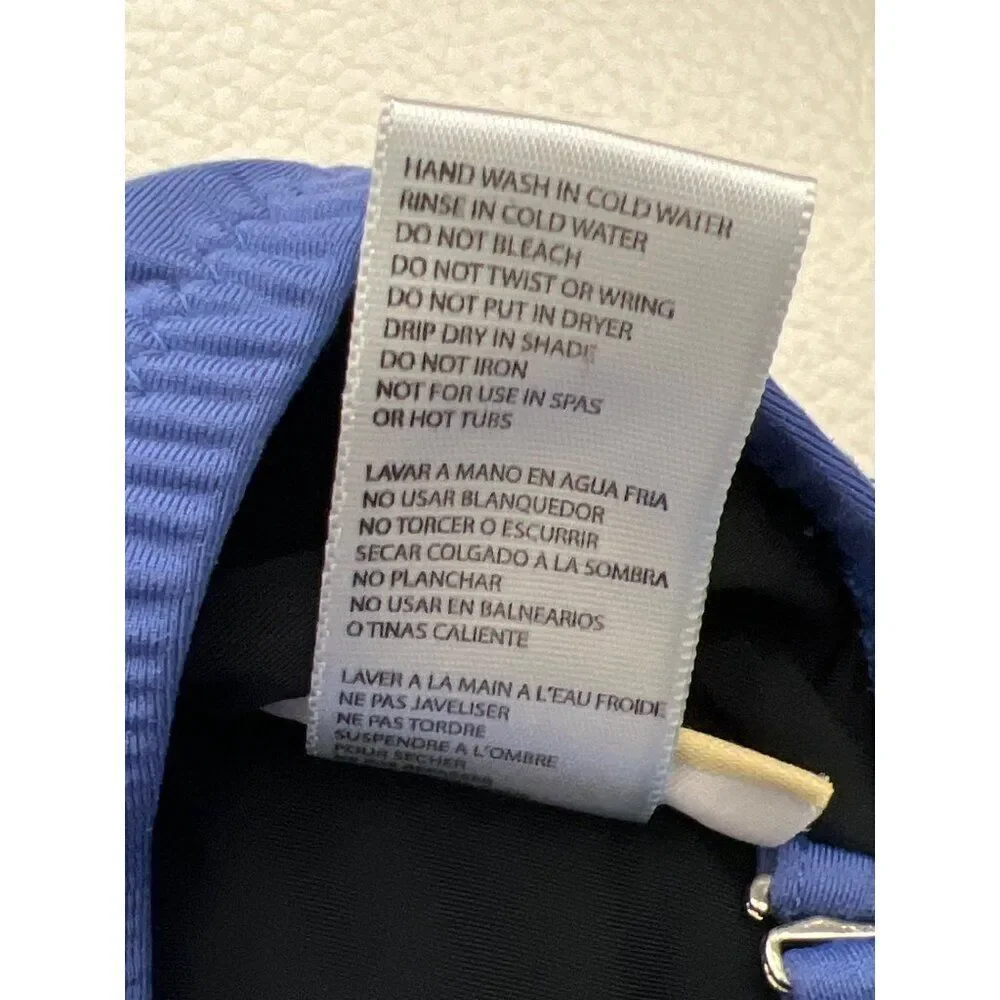 Michael Kors Women Blue Bandeau One Piece With Buckle Detail Swimwear Size 4